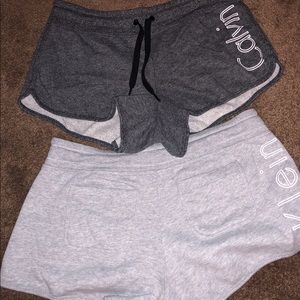 light and dark gray Calvin Klein shorts